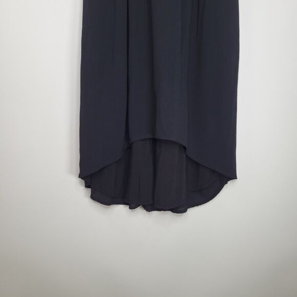 ANTHROPOLOGIE LEFT OF CENTER Black Drop Waist Dress Size S Cross Cross Tulipan - Picture 8 of 12